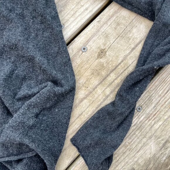 Eileen Fisher Waterfall Cardigan Sweater Sz M Gray Viscose Open Front Stretch - Picture 4 of 9